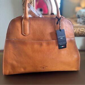 Cavalcanti Tan Leather Satchel